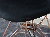 Krzesło MPC ROD TAP CZARNE welurowe na miedzianych nogach - welurowa tkanina