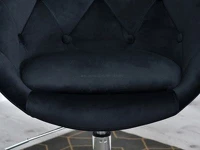 Fotel obrotowy LOUNGE 4 CZARNY WELUR + CHROM - charakterystyczne detale