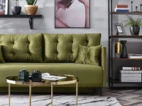 Stylowa kanapa do salonu MOLLY OLIWKOWA wolnostojąca - nowoczesna forma