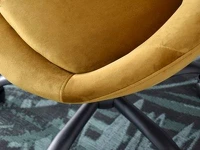 Elegancki fotel gabinetowy LOUNGE 4 ZŁOTY + CZARNY - miękka tkanina