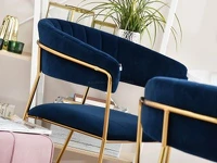 Krzesło welurowe MALE GARANTOWE glamour na złotych nogach - nowoczesna forma