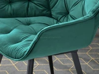 Krzesło z podłokietnikami SABA ZIELONE NA CZARNYCH NOGACH - charakterystyczne detale
