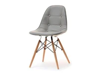 Krzesło tapicerowane MPC WOOD TAP szare - z nogą bukową.
