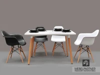 Krzesło z tworzywa inspirowane MPA WOOD - w zestawieniu z krzesłami MPC WOOD przy stole PILO.