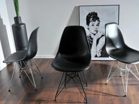Krzesło z tworzywa MPC ROD czarne - różne profile i kolory podstaw.