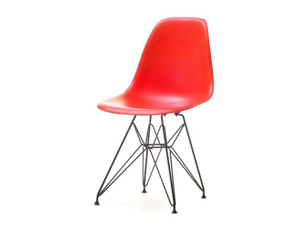 Nowoczesne krzesło MPC ROD czerwone z czarną podstawą.