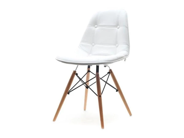Nowoczesne krzesło tapicerowane MPC WOOD TAP białe.