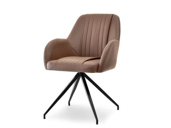 krzesło chiara brązowy skóra ekologiczna, podstawa czarny