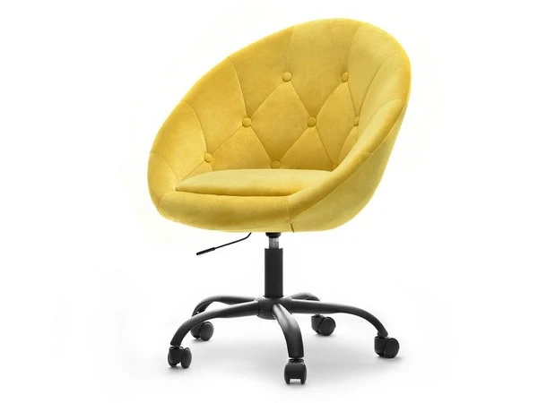 Designerski fotel obrotowy LOUNGE 4 żółty