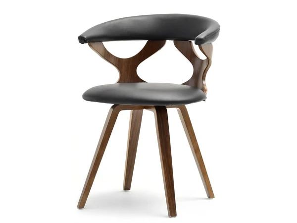 Eleganckie krzesło ażurowe drewniane BONITO orzech - czarne