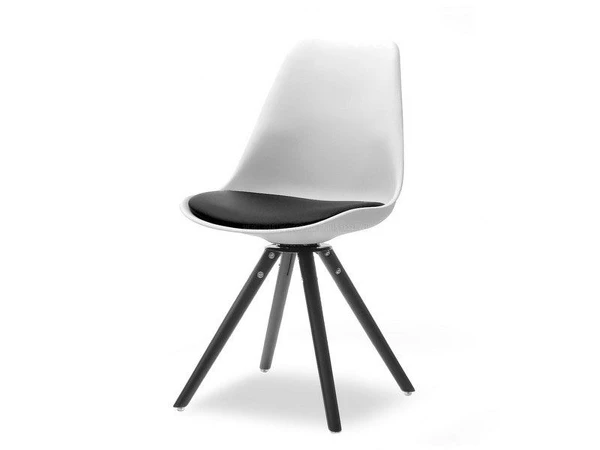 Krzesło z tworzywa LUIS ROT biało - czarne