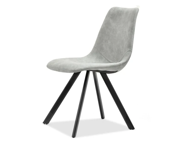 Krzesło PROXI SZARE z grubej przesywanej tkaniny+czarna noga