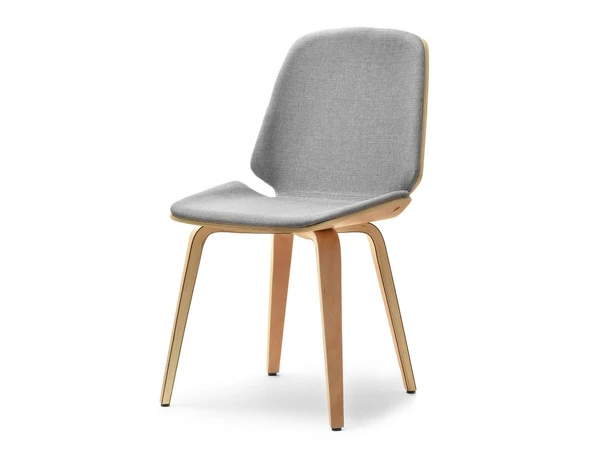 Krzesło VINCE z bukowego drewna gięte i szarej tkaniny