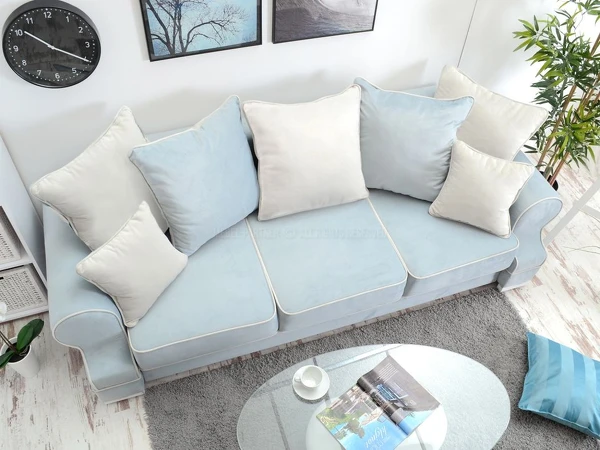 Sofa w stylu angielskim TOSCA niebieska - widok z góry