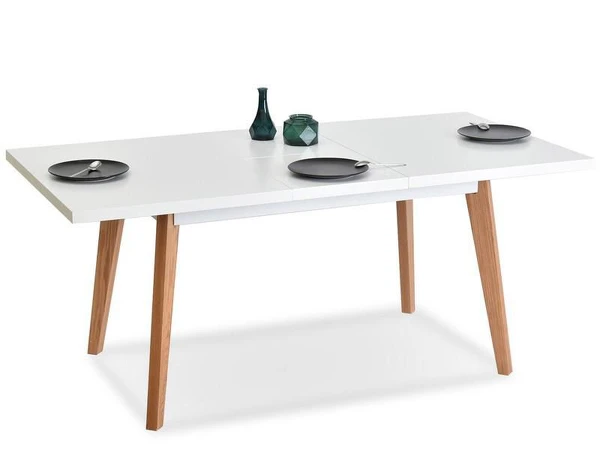 Designerski stół w stylu skandynawskim BEL biały-dąb