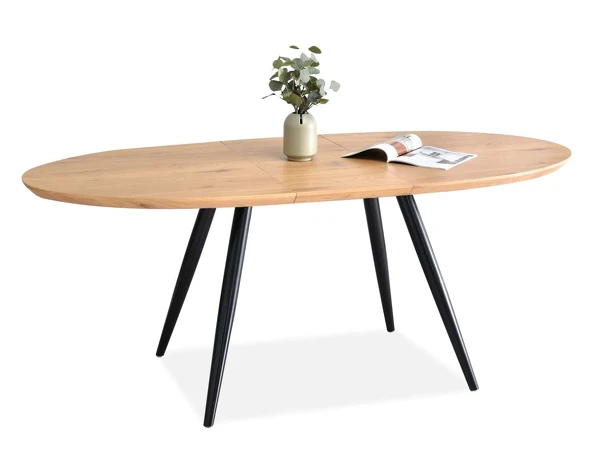 Stół rozkładany LIBON DĘBOWY owalny na grubych nogach