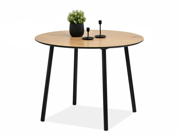 Stół kuchenny VERDO DĘBOWY okrągły na stalowych nogach