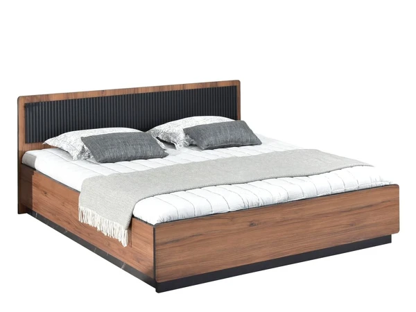 Łóżko 160x200 orzech z lamelami PUERTO P13